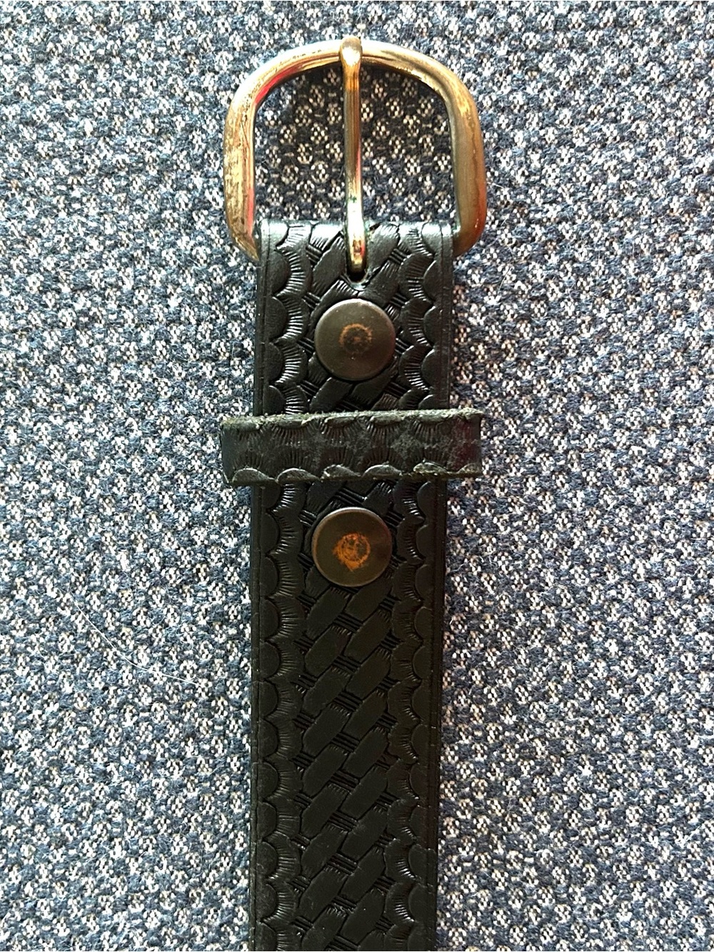 Embossed Men’s Black Genuine Leather Belt